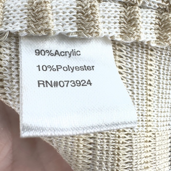 Ming Wang Open Front Jacket Cardigan Womens M Tan White Black Dressy Stretch - Picture 5 of 9